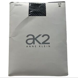 ANNE KLEIN (NWT) Vintage Black Fishnet Pantyhose Size M/L